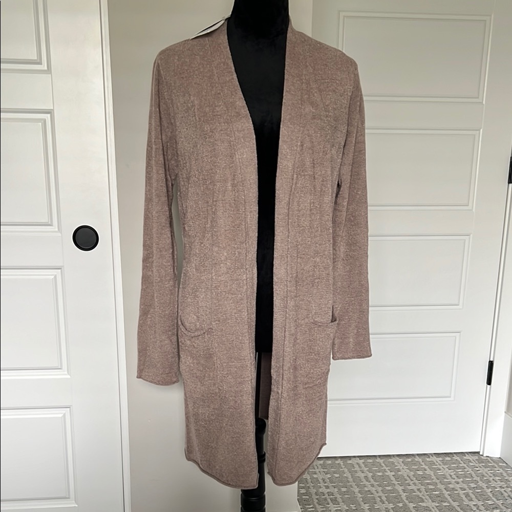 Barefoot Dreams cozychic Women's Tan Cardigan